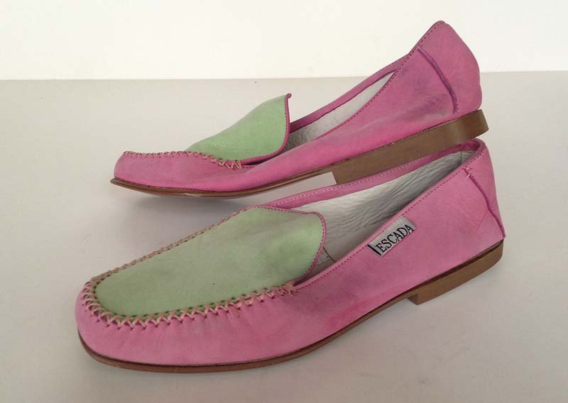 ESCADA. Mocassin: Daim rose / pistache 36