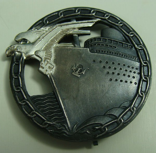 German WW2 Blockade Runner Badge: German WW2 Blockade Runner Badge. Tombak. Marked "Fec Otto Placzek Berlin Ausf. Berlin".