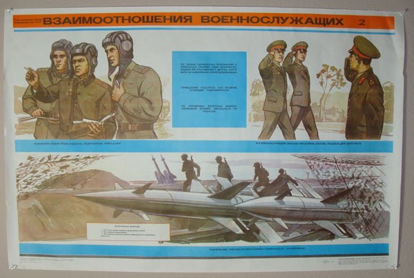 Soviet Military Poster: Soviet Military Poster. Dimensions: 34 5/16"x 23"