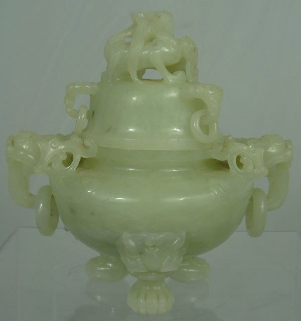 Antique Chinese Jade Burner: Antique Chinese Jade Burner. Dimensions: 5 1/2"x 6".