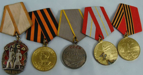 Group of Soviet Medals and Order: Group of five Soviet Medals and Order.