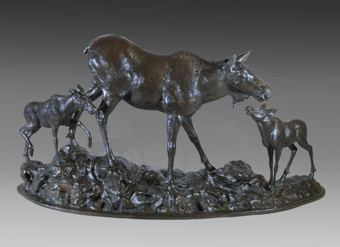 Two of a Kind: Bronze sculpture by Mike Barlow, 16 x 30 x 8 inches