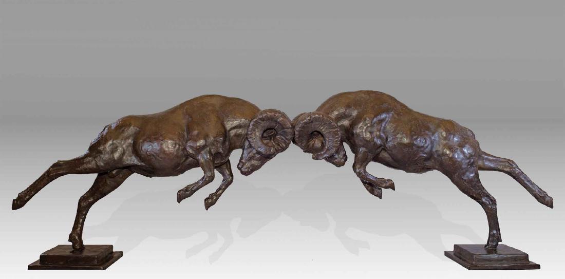 Mike Barlow - Prime Time: Bronze sculpture by Mike Barlow, 17 x 53 x 9 inches