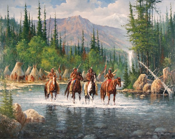 Gary Lynn Roberts: Name: Gary Lynn Roberts Title: The Scouts Medium: oil on canvas First Dimension: 40" Second Dimension: 50"