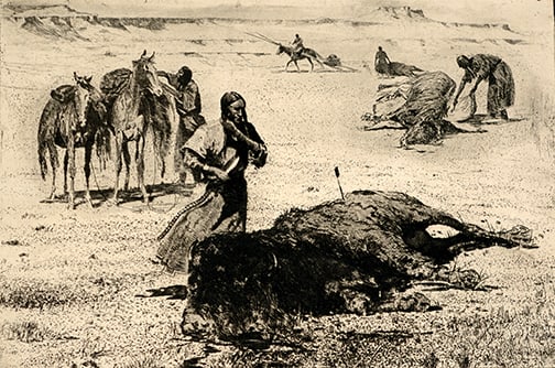 Edward Borein (1872-1945) - "After the Buffalo Hunt (Galvin, 180)" (1 of 1)