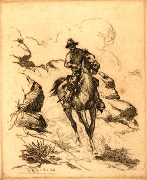 Herman Wendelborg Hansen (1854-1924) - "Patrolling the Rio Grande" (1 of 1)