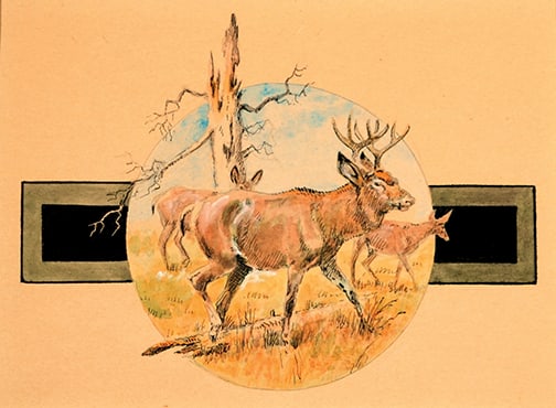 Olaf Carl Seltzer (1877-1957) - "Elk in a Landscape" (1 of 1)
