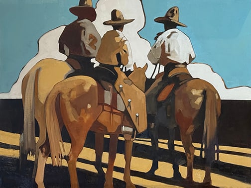 Peggy Judy - "Looking to the Future": oil on canvas Click on Auction Details for buyer's premium info and other terms and conditions.