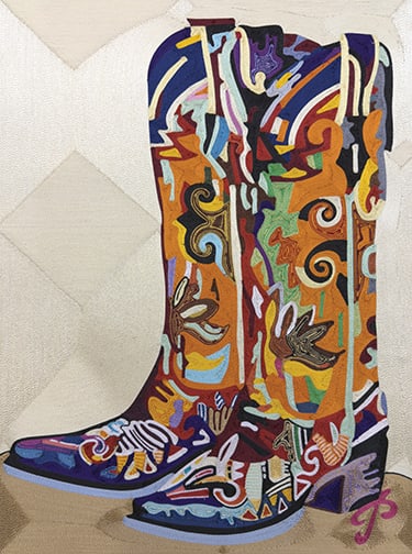 Prince Duncan-Williams - "Cowgirl Boots": mixed media Click on Auction Details for buyer's premium info and other terms and conditions.