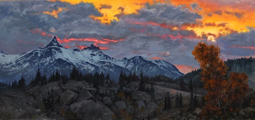 Ty Barhaug - "Fall Pilot & Index": oil Click on Auction Details for buyer's premium info and other terms and conditions.