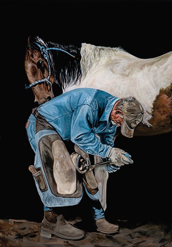 Lisa Butters - "If the Shoe Fits": acrylic, oil Click on Auction Details for buyer's premium info and other terms and conditions.