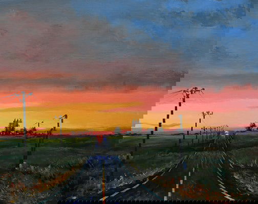 Mark Boyle - "Homeward": oil on canvas Click on Auction Details for buyer's premium info and other terms and conditions.