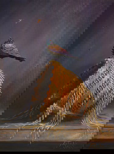 Jan Fontecchio - "Apache Burden Basket and Common Grackle": oil Click on Auction Details for buyer's premium info and other terms and conditions.