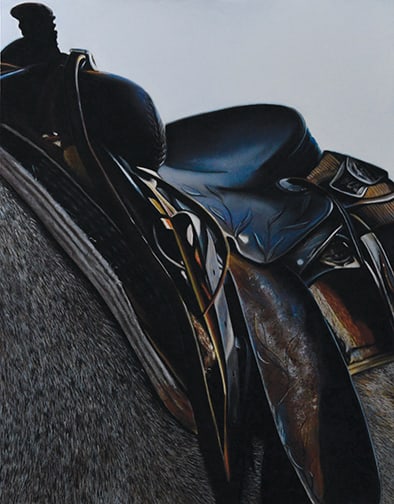 Allie Louise - "Saddle Stories": soft pastel Click on Auction Details for buyer's premium info and other terms and conditions.