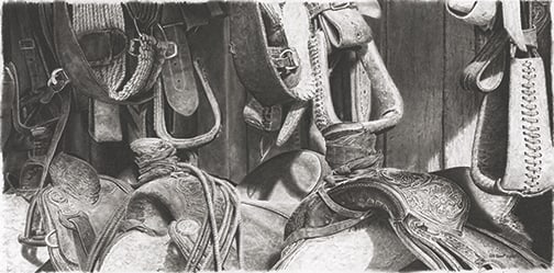 Gary Grant - "Cowboy Sixpack": charcoal Click on Auction Details for buyer's premium info and other terms and conditions.