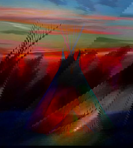 Colt R. Idol - "Emerald and Ember": oil on linen Click on Auction Details for buyer's premium info and other terms and conditions.