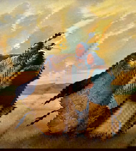 Keith Batcheller - "Shelter from the Wind": oil on canvas Click on Auction Details for buyer's premium info and other terms and conditions.