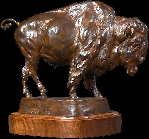 Liz Lewis - "Prairie Icon": bronze, walnut, 10 of 30 numbered casts Click on Auction Details for buyer's premium info and other terms and conditions.