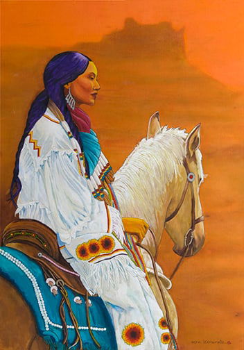 Echo Ukrainetz - "Legend of The Blanket Flower": batik with gold and silver powder Click on Auction Details for buyer's premium info and other terms and conditions.