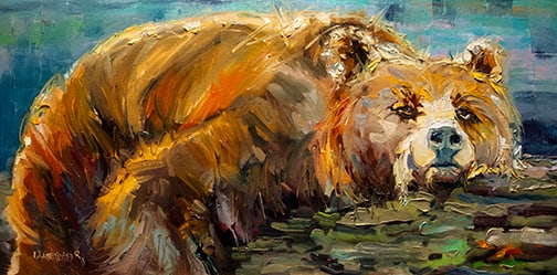 Diane Whitehead - "Bear Nap": oil on linen Click on Auction Details for buyer's premium info and other terms and conditions.