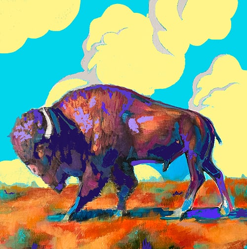 Blake Neubert - "King of the Range": acrylic Click on Auction Details for buyer's premium info and other terms and conditions.