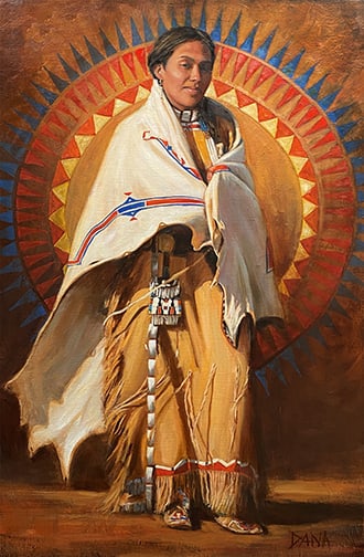 Dana Lombardo - "She Who Walks in the Sun": oil Click on Auction Details for buyer's premium info and other terms and conditions.