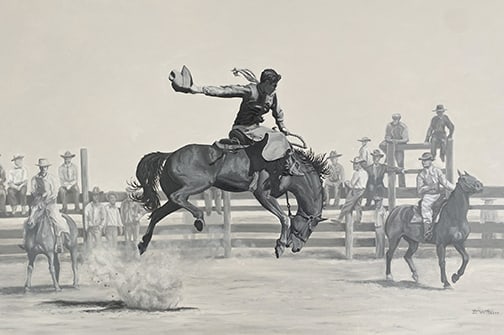 Lydia Reese - "Riding the Whirlwind": oil Click on Auction Details for buyer's premium info and other terms and conditions.