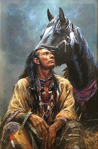 Valeriy Kagounkin - "Friends of Bear Valley": acrylic on wood panel Click on Auction Details for buyer's premium info and other terms and conditions.