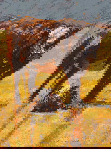 Chula Beauregard - "House of Mom": oil on linen panel Click on Auction Details for buyer's premium info and other terms and conditions.