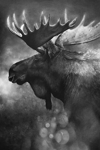 Ray Gamradt - "Statuesque": charcoal on board Click on Auction Details for buyer's premium info and other terms and conditions.