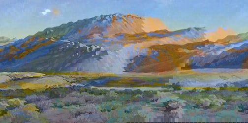 Inga Poslitur - "Stairway to Heaven": oil on board Click on Auction Details for buyer's premium info and other terms and conditions.