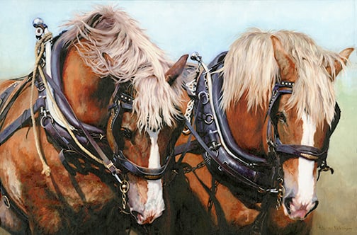 Adeline Halvorson - "Horsepower": oil Click on Auction Details for buyer's premium info and other terms and conditions.