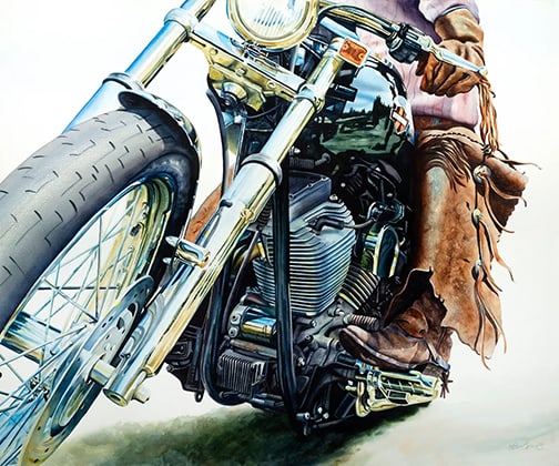 Nelson Boren - "Ride'm Cowboy": watercolor Click on Auction Details for buyer's premium info and other terms and conditions.