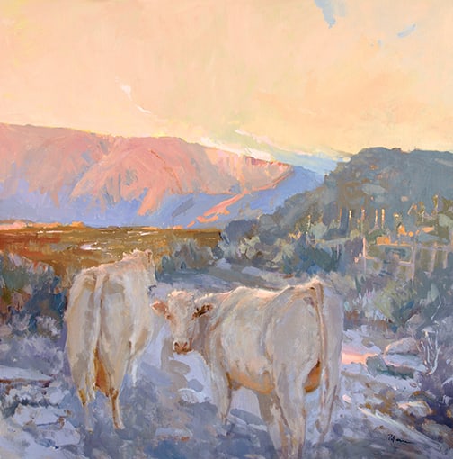 Lori Putnam - "Sage Grazers": oil on linen Click on Auction Details for buyer's premium info and other terms and conditions.