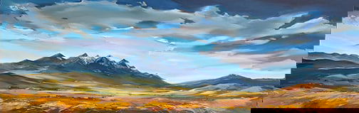 Andrea Vargas - "Real Bird Over the Tetons": oil on panel Click on Auction Details for buyer's premium info and other terms and conditions.