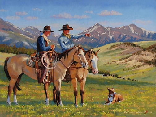 H. Steven Oiestad - "High Country Gather": pastel Click on Auction Details for buyer's premium info and other terms and conditions.
