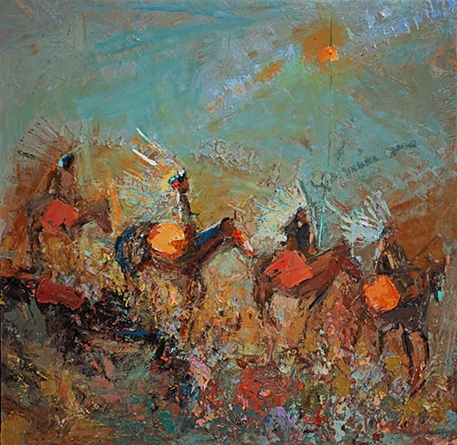 Kira Fercho - "Guardians of Glacier": oil Click on Auction Details for buyer's premium info and other terms and conditions.