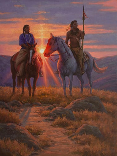 Jason Lee Tako - "The Fire Between Us": oil on linen Click on Auction Details for buyer's premium info and other terms and conditions.