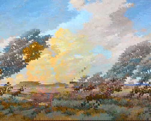 W. Steve Seltzer - "A Familiar Landmark": Member of the Russell Skull Society of Artists br>oil Click on Auction Details for buyer's premium info and other terms and conditions.