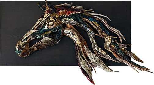 Brenna Kimbro - "Flying Colors": glass, wood, steel, 14k gold, diamond Click on Auction Details for buyer's premium info and other terms and conditions.