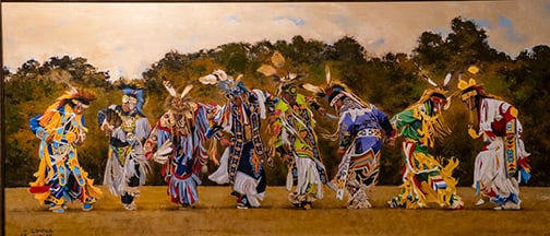 Edmond Albert - "Grass Dance": oil on canvas Click on Auction Details for buyer's premium info and other terms and conditions.
