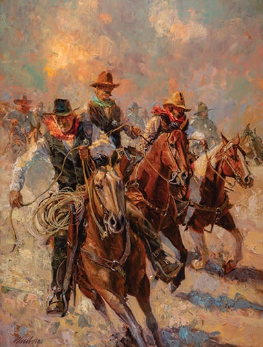 Larry C. Winborg - "Wyatt Earp's Vendetta Ride": oil Click on Auction Details for buyer's premium info and other terms and conditions.