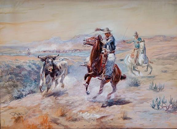 Charles M. Russell (1864-1926) - "The Bolter, 1906" (1 of 1)