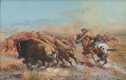 Charles M. Russell (1864-1926) - "The Run, 1906" (1 of 1)