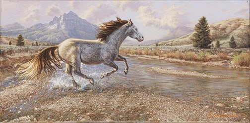 Lee Kromschroeder - "Open Range": Member of the Russell Skull Society of Artists br>acrylic Click on Auction Details for buyer's premium info and other terms and conditions.