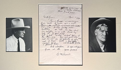 Charles M. Russell (1864-1926) - "Letter to Will James": ink on paper Provenance: Private Collection, MT Click on Auction Details for buyer's premium info and other terms and conditions.
