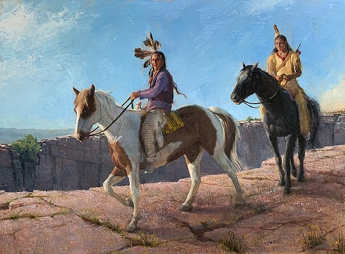 Melissa Weinman - "Good Day to Live and Die": oil on linen panel Click on Auction Details for buyer's premium info and other terms and conditions.