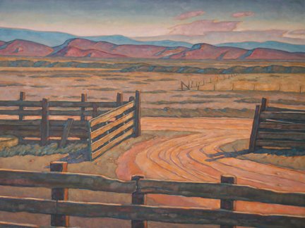 HOWARD POST: The Turn In, oil, 30 x 40 inches