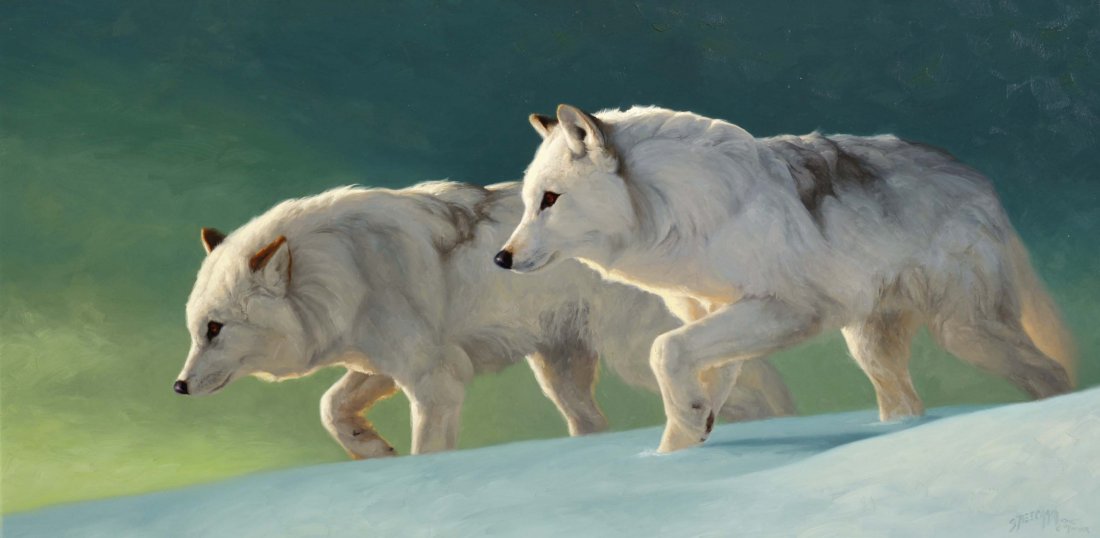 Arctic Nomads: Artist: Greg Beecham, Medium: oil, Size: 24 ¼ x 48