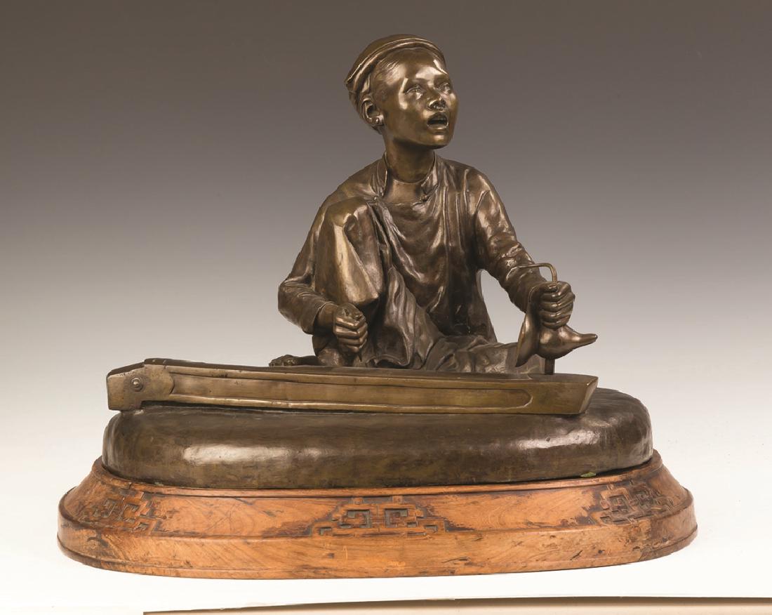 Hoang-Xuan Lan, Bronze of a Young Asian Boy  Playing (1 of 5)
